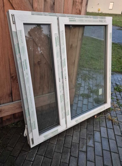 Okno 1760 x 1430 trzyszybowe w kolorze jednostronny Ciemny Dąb