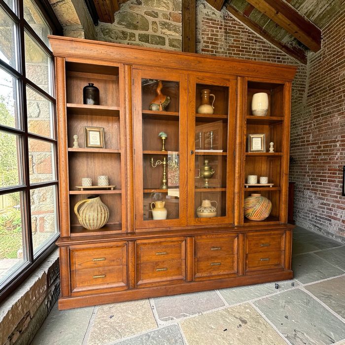 DUŻA MEGA XXL biblioteka DĘBOWA wysoka regał vintage rustykalna