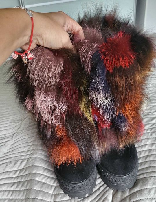 Buty futrzane botki 38
