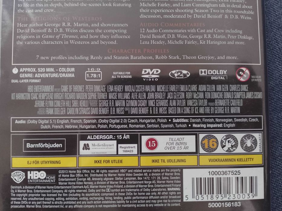 Gra o tron 1-4 dvd