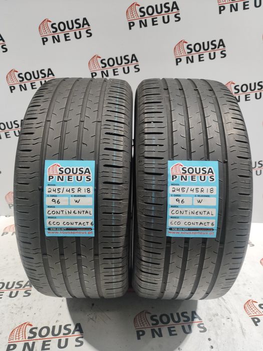 2 pneus semi novos 245-45R18 Continental - Oferta dos portes