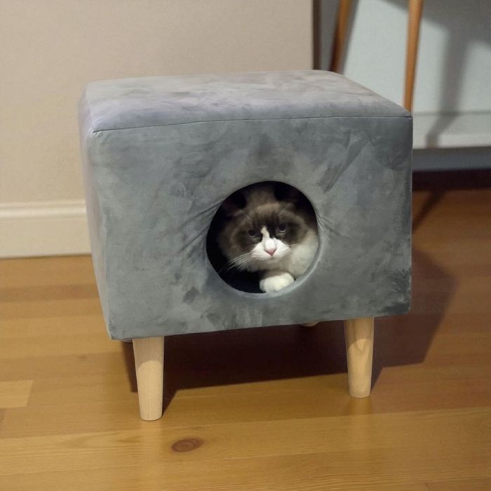 Pufa siedzisko domek dla kota nowa