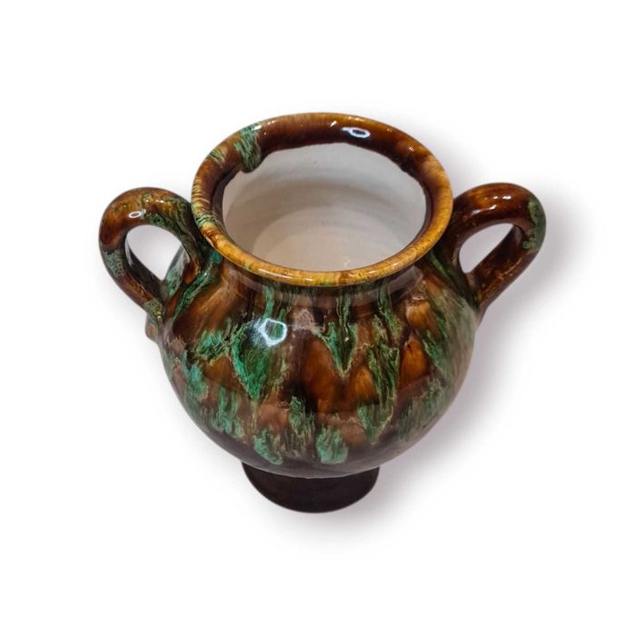 Vaso/Cântaro Rústico Português Vidrado – 21 cm (2 asas)