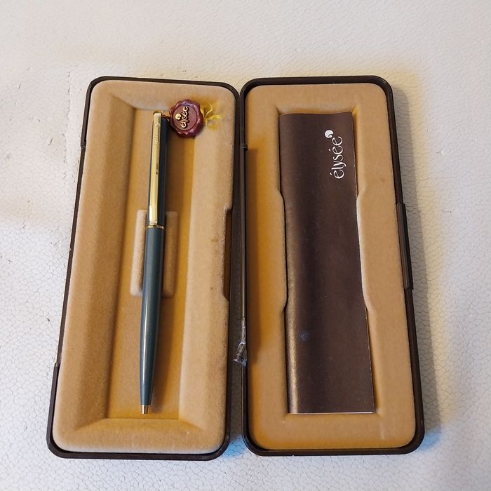 Caneta Esferográfica Élysée Vintage (Série 60) Azul/Dourado – C/ Estojo