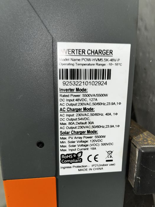 Система дбж 3 фази гібридні інвертори 5.5 kWt акб 15 kWt h