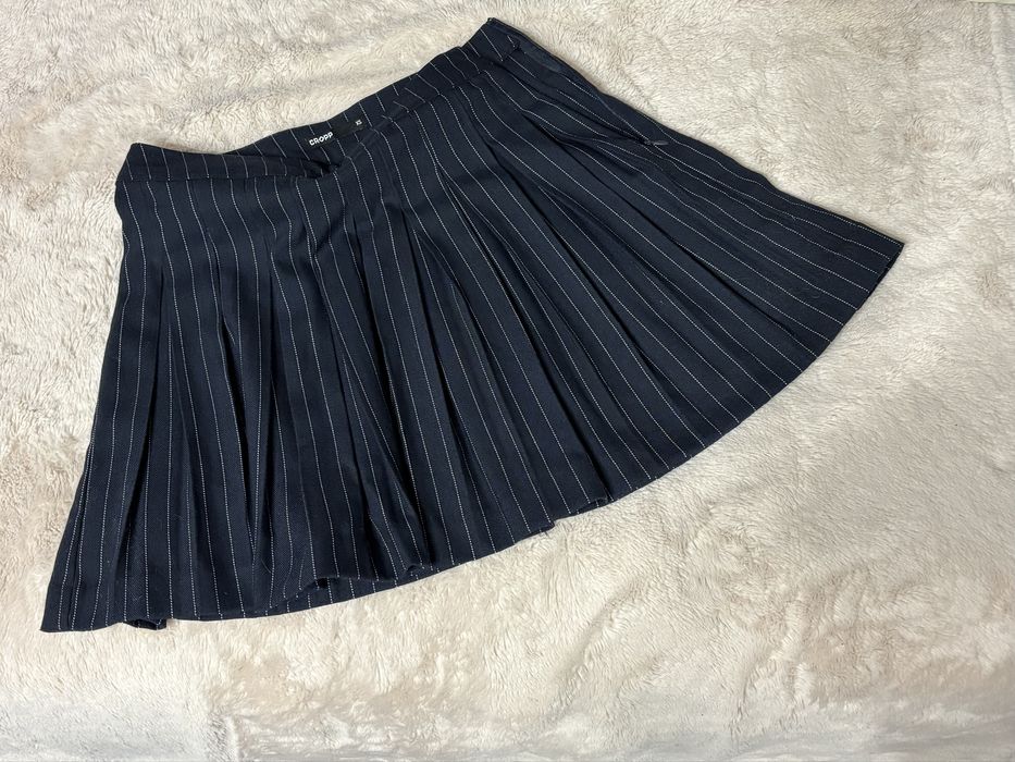 Юбка в складку синяя мини Cropp Аниме юбка Теннисная Xs S + Mango