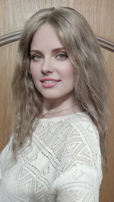 Парик 100%натуральне волосся 50см русяве (фарб-не)на сітці/полусистема