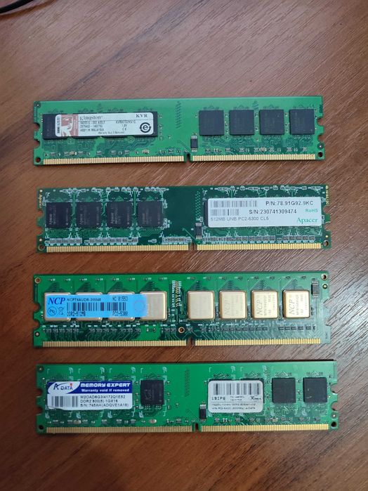 Оперативная память DDR2 Kingston, Adata, NCP, Apacer