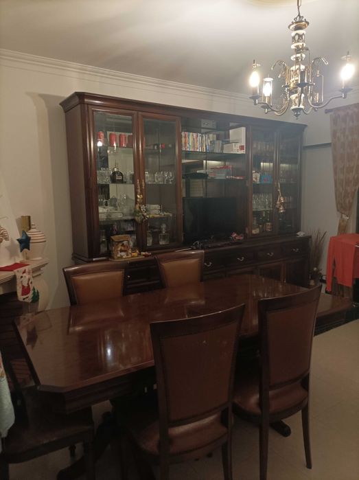 Conjunto de móveis de sala madeira maciça