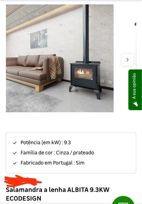 Vendo Salamandra a lenha ALBITA 9.3KW ECODESIGN