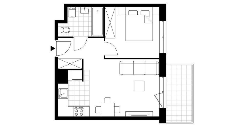 2-pokojowe mieszkanie 37 m² + balkon Bezpośrednio - View 3