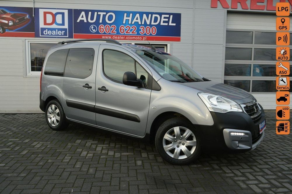 Peugeot Partner Tepee 1.2i Gaz LPG Bezwypadkowy Serwis ASO LED Kamera Navi 116tys.km