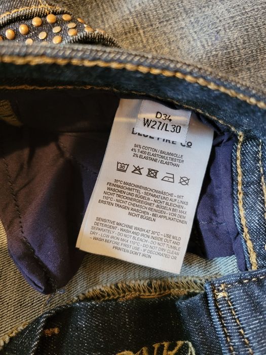 Markowe oryginalne jeansy damskie Blue Fire rozm. 27/30 (36/S) push-up
