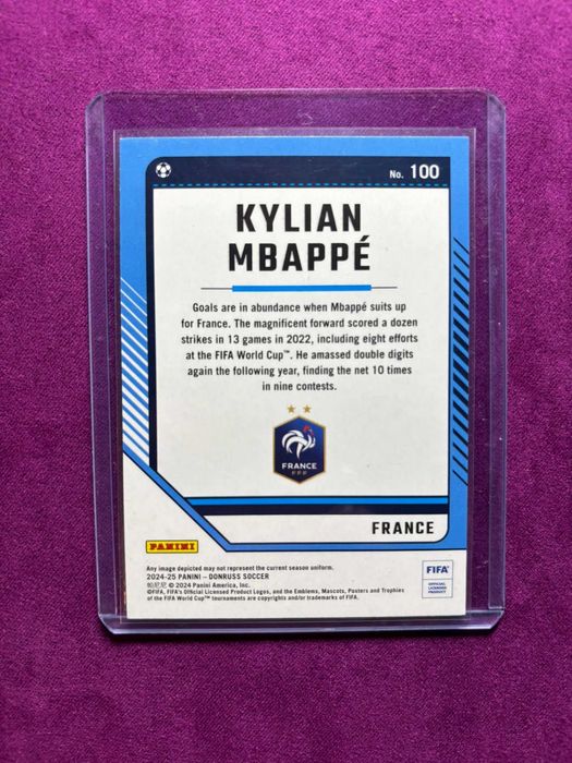 Card Kylian Mbappe Panini Donruss 2025 França
