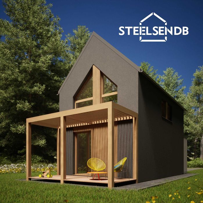 Domek całoroczny STODOŁA 47,4m2 na konstrukcji stalowej