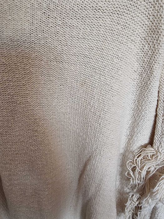Camisola estilo poncho bege Mango 93% algodão, tamanho único