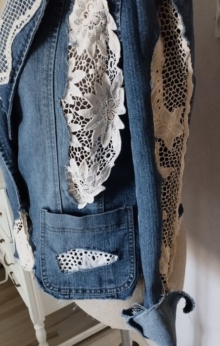 Niepowtarzalna Kurtka jeansowa hand made