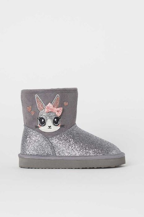 Nowe buty ciepłe buciki botki śniegowce z imitacji zamszu H&M r 34-35