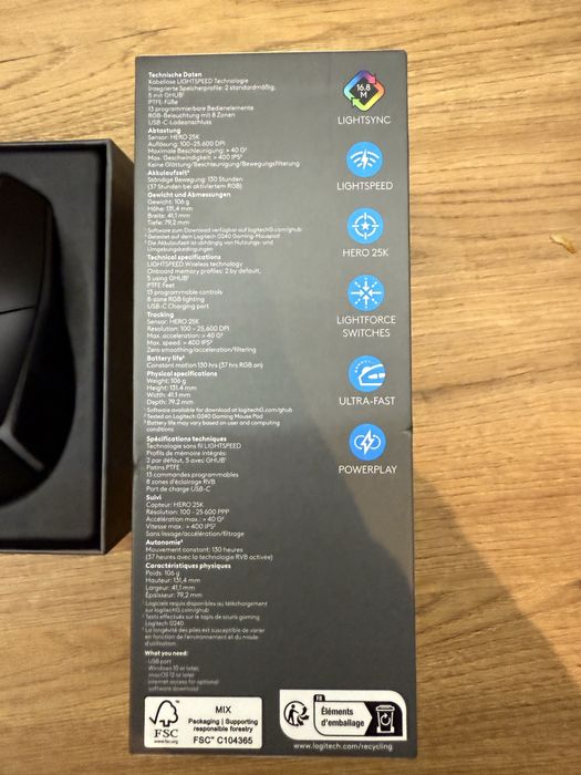 Myszka logitech G502X