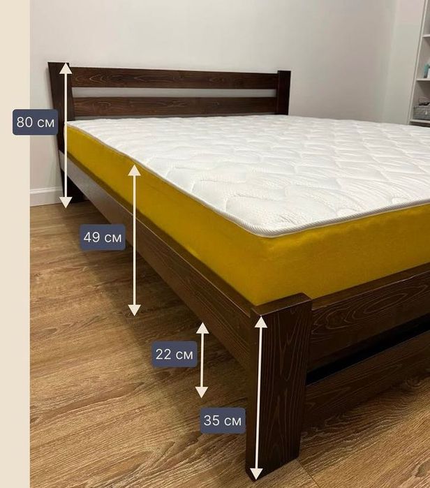 Двоспальне ліжко в спальню Кровать з натурального дерева