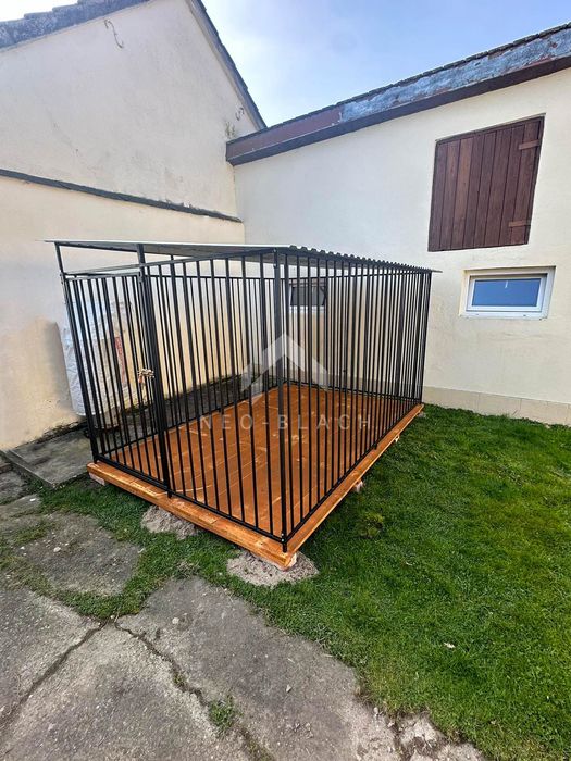 Kojec dla psa 2x3m  - Podłoga drewniana - Dach spad w bok NB381