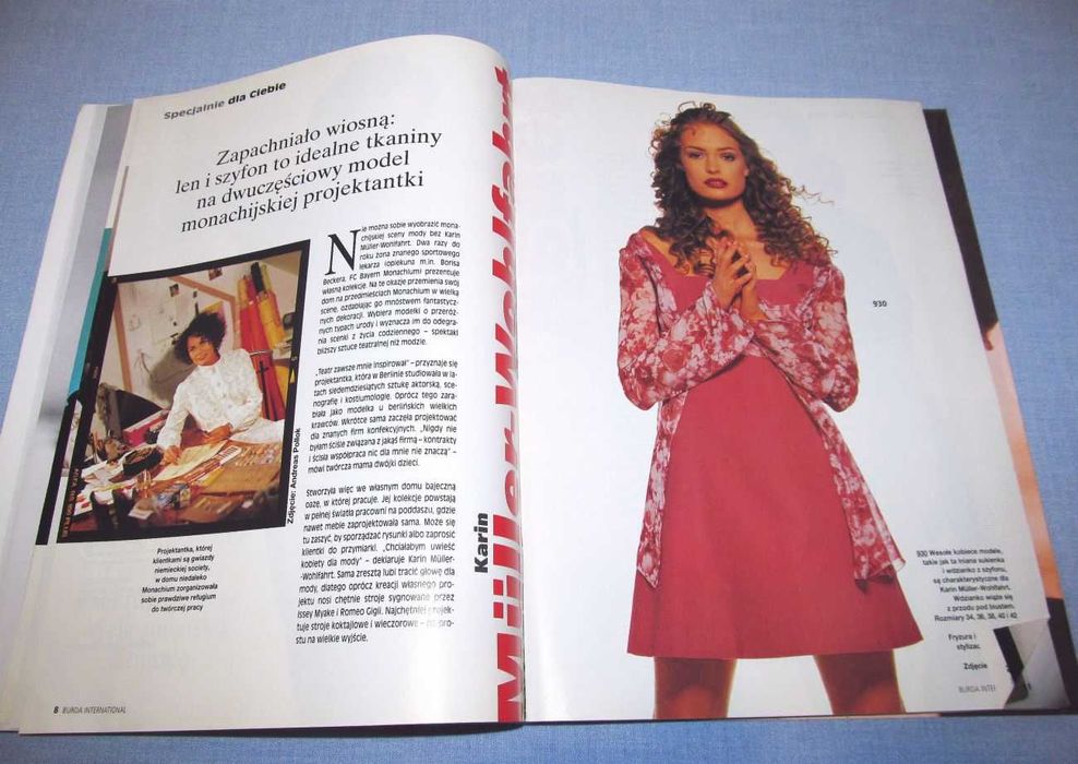 Burda International Wiosna 1995 wykroje Vintage