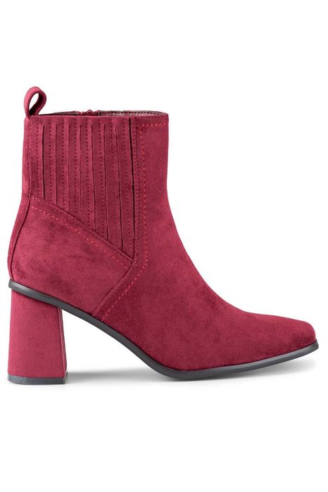 Botki na słupku jesień bordowe zamszowe na zamek 41