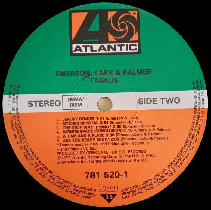 Emerson, Lake & Palmer	- - - - -	Tarkus	- - - - -	LP