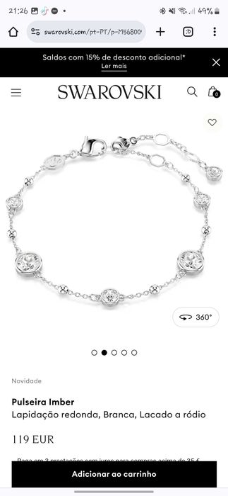 Pulseira Imber Swarovski NOVA NUNCA USADA