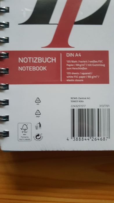 Notatnik a4 kratkę z spiralą ,turkus Vivess