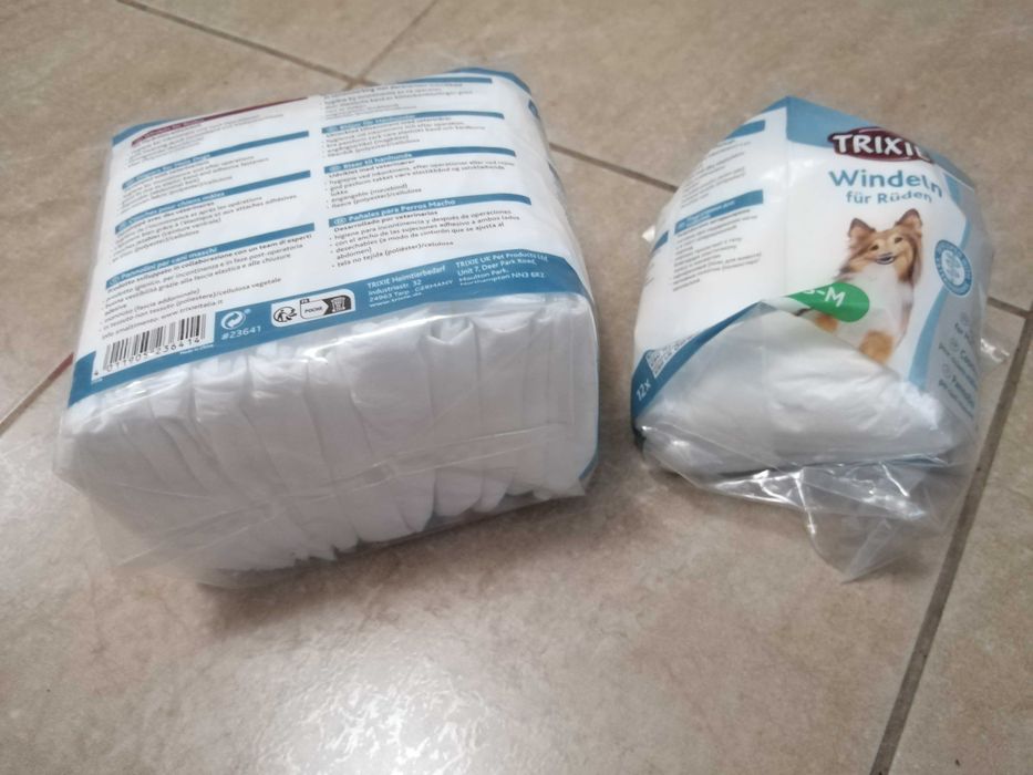 15 Fraldas para cão (Tamanho S/M) - Portes grátis