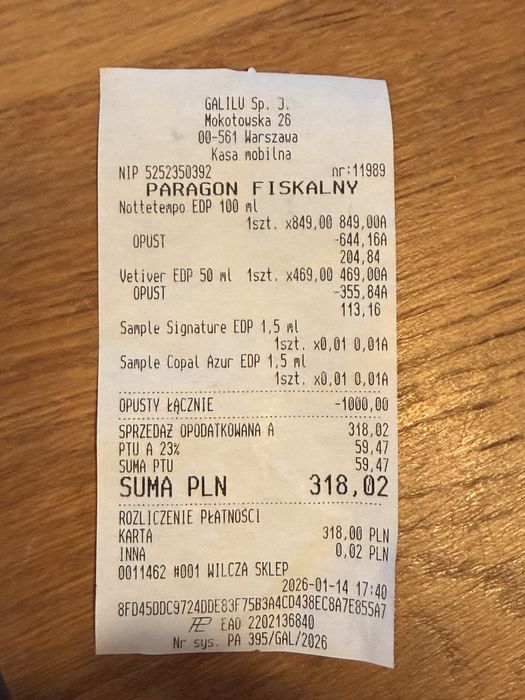 Woda Perfumowana Vranjes Nottetempo