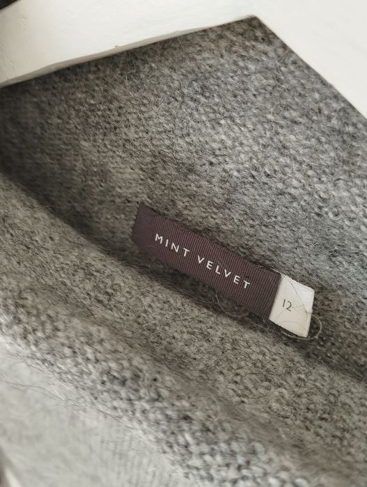 Sweter golf wełniany, z moherem, szary, zimowy, basic, gwiazdka r.M/L