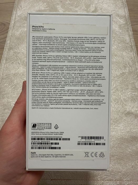 iPhone 14 Pro 128GB Deep Purple 87% bateria