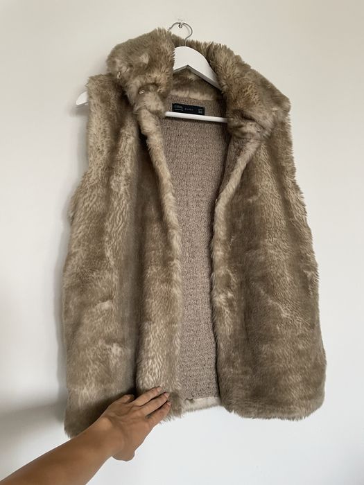 Kamizelka futrzana sztuczne futro Zara 38/M