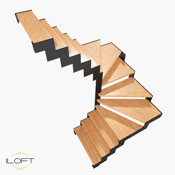 Escada ZIGZAG. Estrutura metálica de escadaria para casa ou escritório