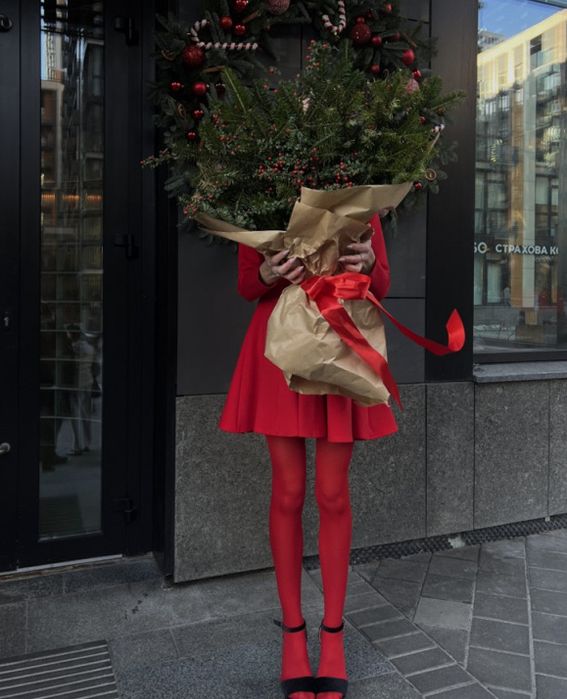Колготки жіночі, якісні з принтами, червоні, моделі відкритого доступ