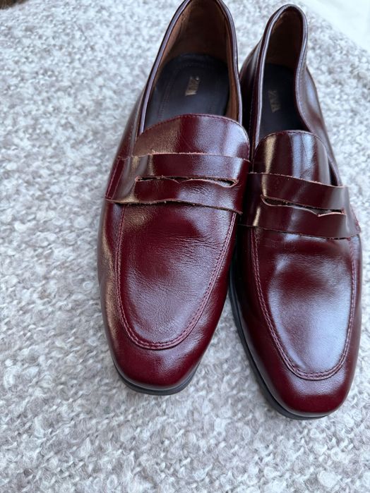 Mokasyny, pantofle skórzane Zara