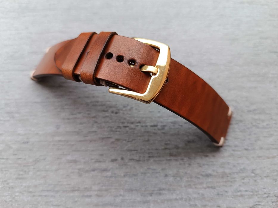 Skórzany pasek zegarka light brown 22 mm