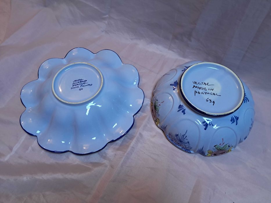 Louça Vestal vidrado azul 3 peças