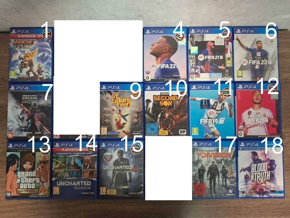 Продам б/у Диски з іграми для Sony Playstation 4 (PS4)