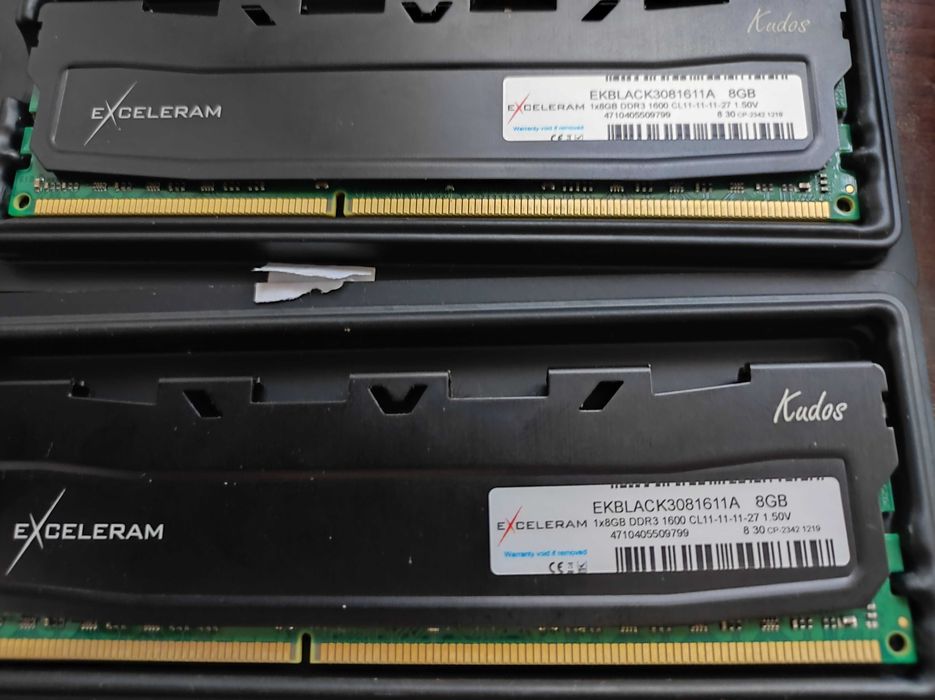 DDR3 16GB 1600 MHz Black Kudos eXceleram (8X8)