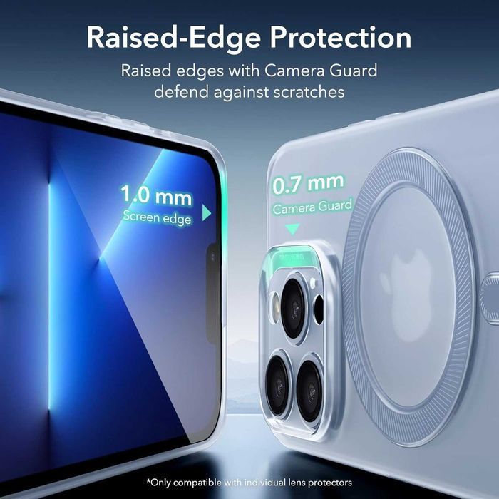 ESR etui magsafe iPhone 13 Pro etui mocne pancenre pół mat niebieski