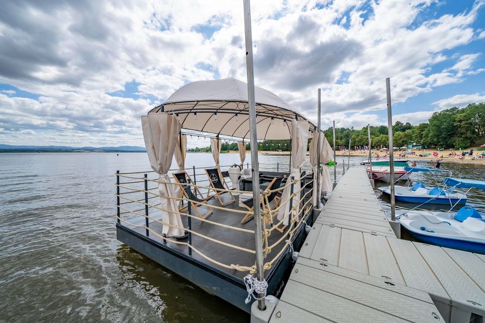 Platforma pływająca, chill boat, łodź, rowerek wodny, katamaran.,