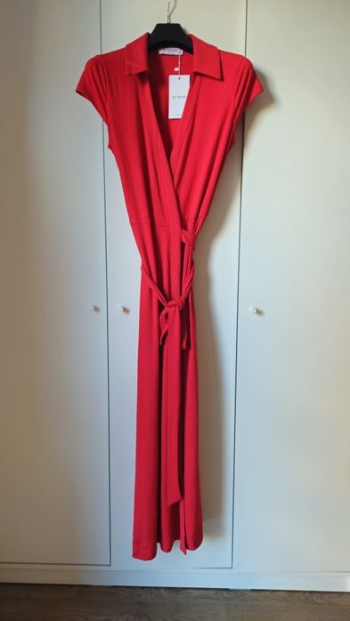 Nowa czerwona maxi sukienka M 38 By Swan Paris