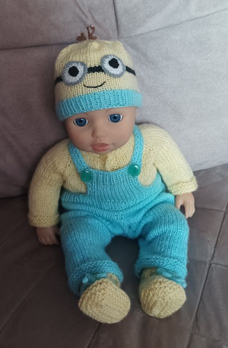 Одяг, костюм Міньона ,для ляльки, Бебі Борн та Анабель