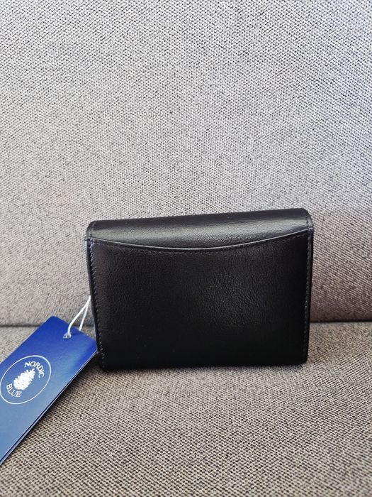 Nowy portfel skórzany czarny Nordic Blue