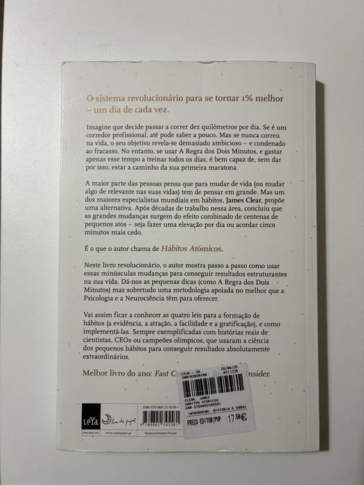 Livro Hábitos Atómicos de James Clear