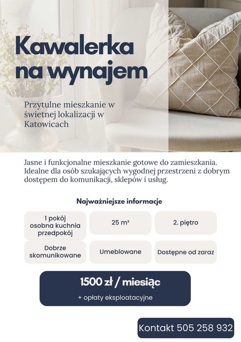 Wynajem kawalerka Katowice