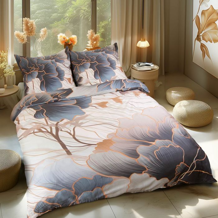 pościel satyna bawełniana 12405/140x200+1posz.70x80 satynlove premium